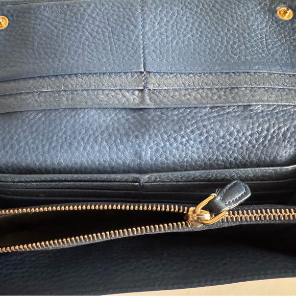 Prada Teal Blue Leather Women's Continental Wallet - Picture 12 of 13